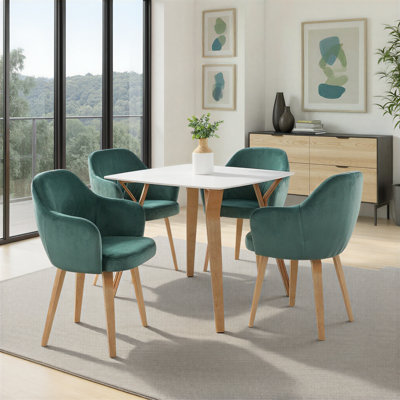Brynn Upholstered Dining Chair with Bent Wood Legs