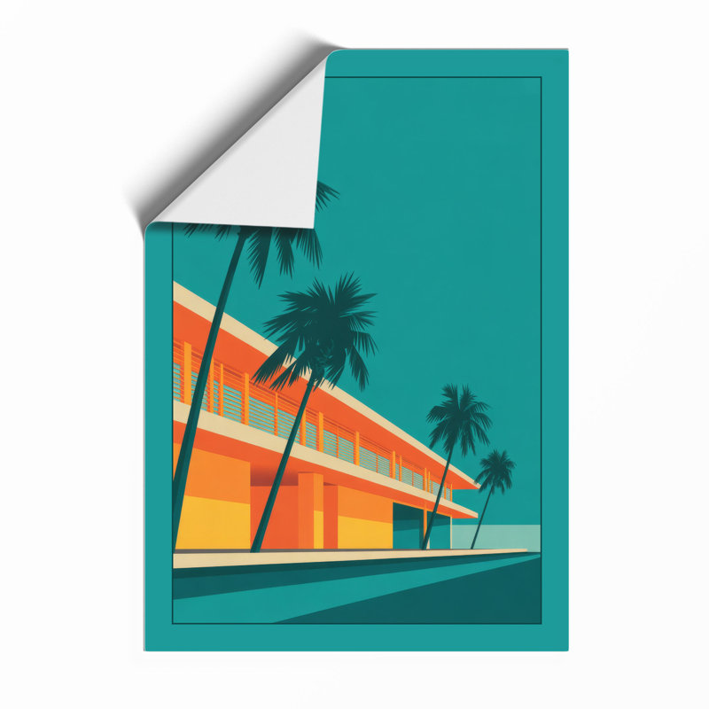 Modernist Palms And Form Mid-Century - Print, Unframed, A4 - 29.7 x 21.0 cm