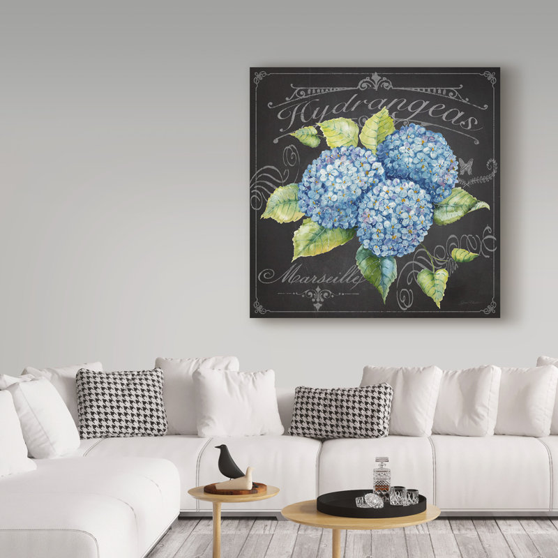 'Hydrangeas 3' Graphic Art Print on Wrapped Canvas, 24" H x 24" W x 2" D