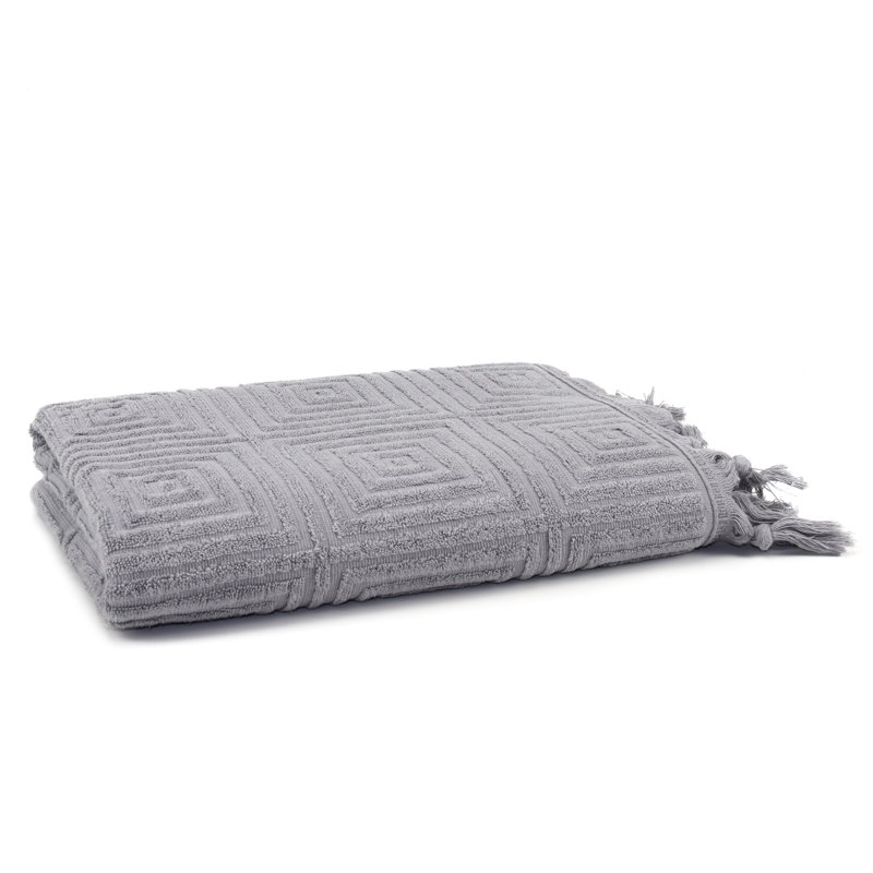 Serviette de bain en rayonne de bambou Troya Turkish, Brouillard gris
