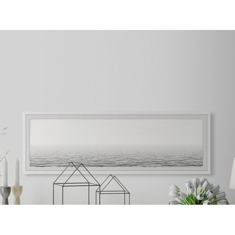 «White Panoramic Sea» par Marmont Hill - reproduction de cadre photo sur papier, H 15 po x l 45 po x P 1,5 po