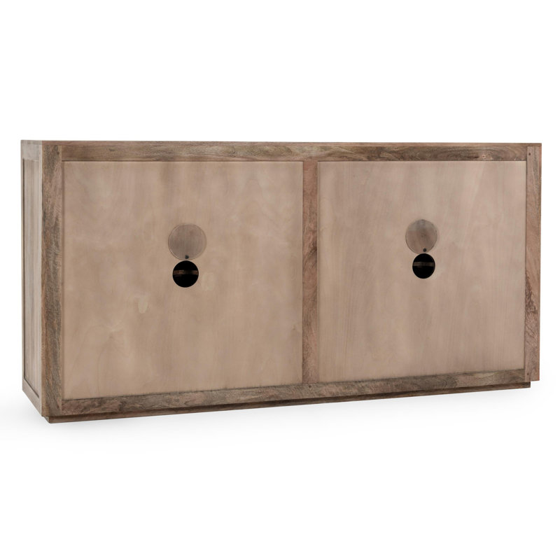 Jensen Mango 72" Wood And Cane Weave Buffet Sideboard In Taupe