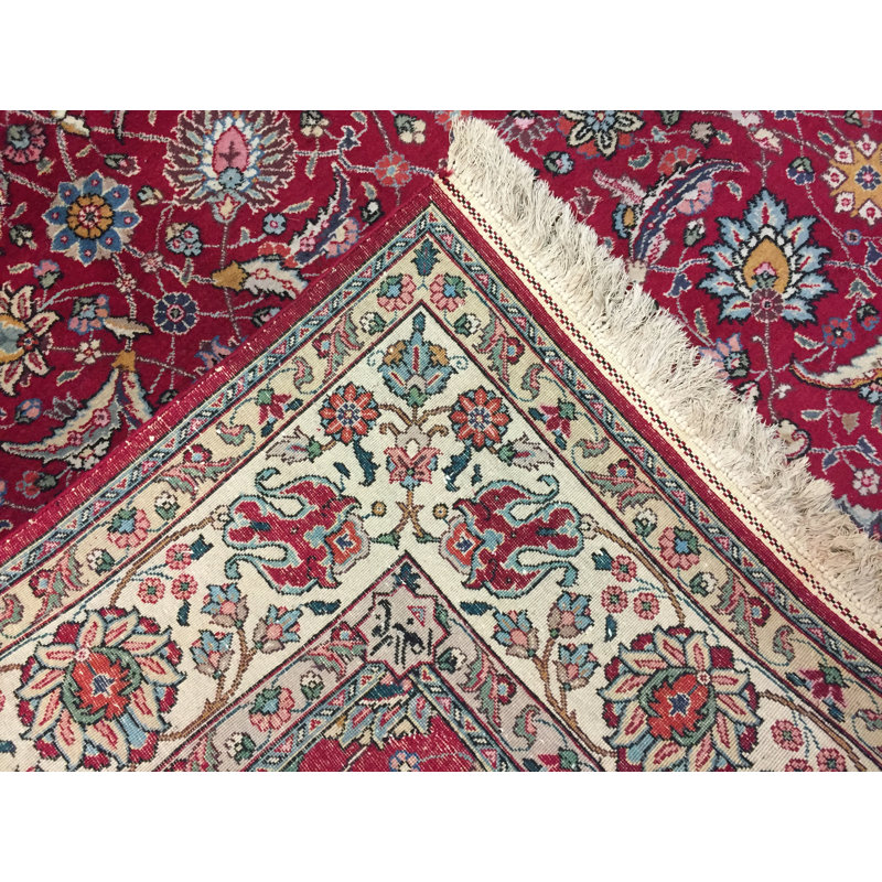 Tapis tissé à la main tabriz rétro à 1950 pi 1 po x 9 pi 10 po