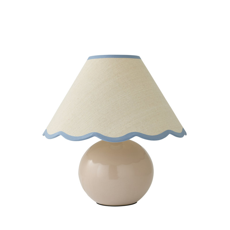 Berngard 37cm Lamp, Blue/White, Cream, No