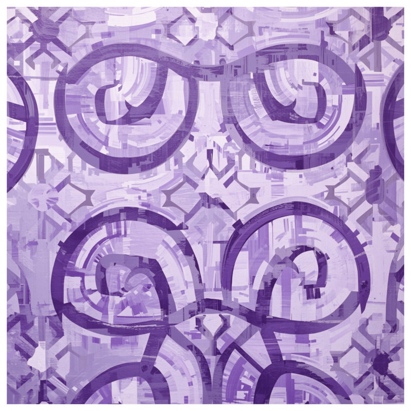 Tapisserie murale géométrique mauve tourbillon, H 50 po x l 60 po avec 4 œillets