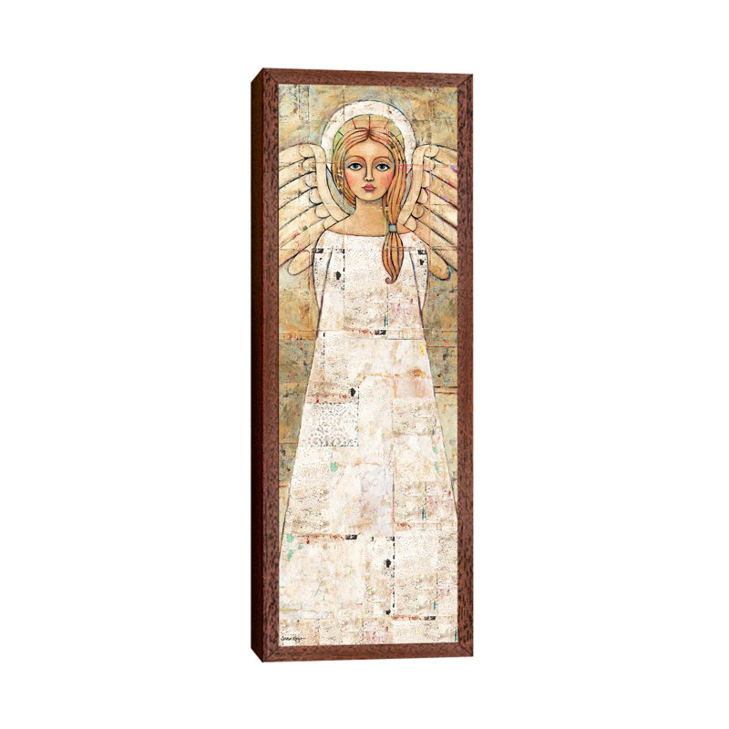 Angelic Vision II by Teresa Kogut - Panoramic Print on Canvas, Classic Brown Wood Floater Framed