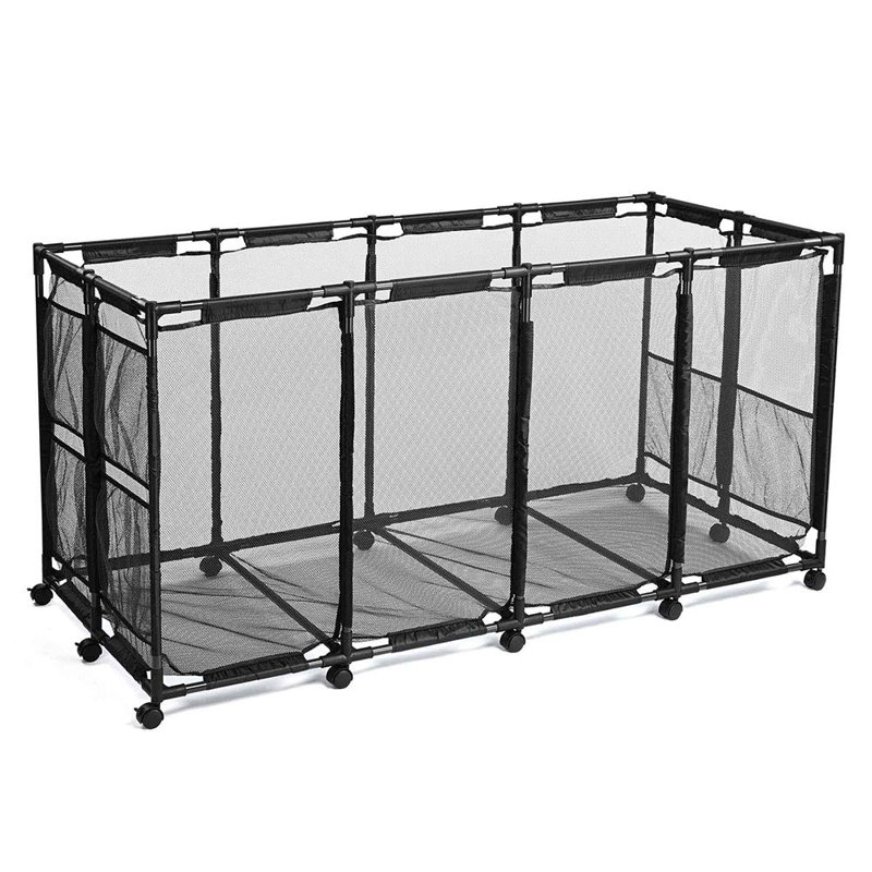 Yescom 65" Pool Toy Storage Large Rolling Cart Mesh Bin, Black