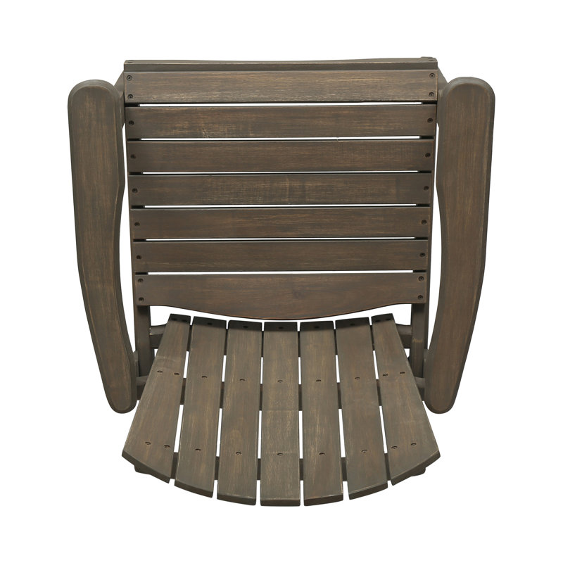 Outdoor Weather Resistant Acacia Wood Adirondack Dining Chairs (Set Of 2), Gray