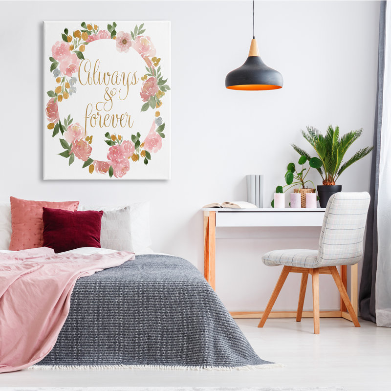 Always And Forever Love - Motivation - rose, H 48 po x l 36 po, Toile tendue