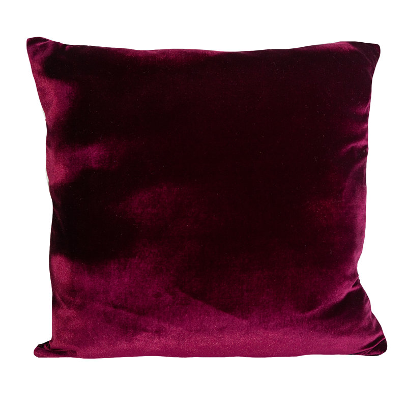 Coussin en velours matelassé Layla 18 x 18, Bordeaux