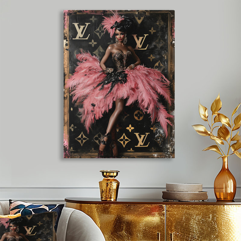 Décoration murale reine des plumes - Cabaret femme, Sans cadre, métal, H 40 po x l 30 po