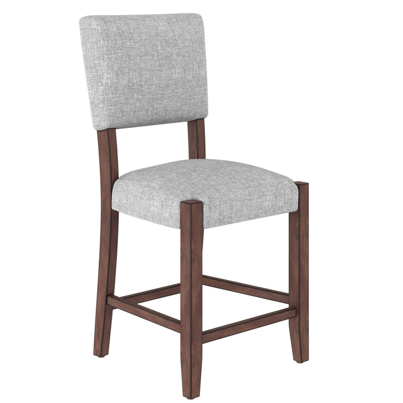 4 chaises de bar Mid-Century grises modernes avec - lin et repose-pieds confortable pour la décoration du salon