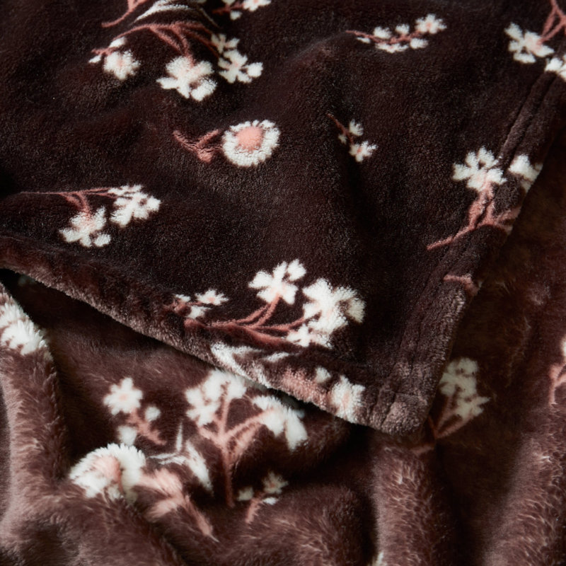Lucky Brand Daisy Blankets, Dark Brown, Throw