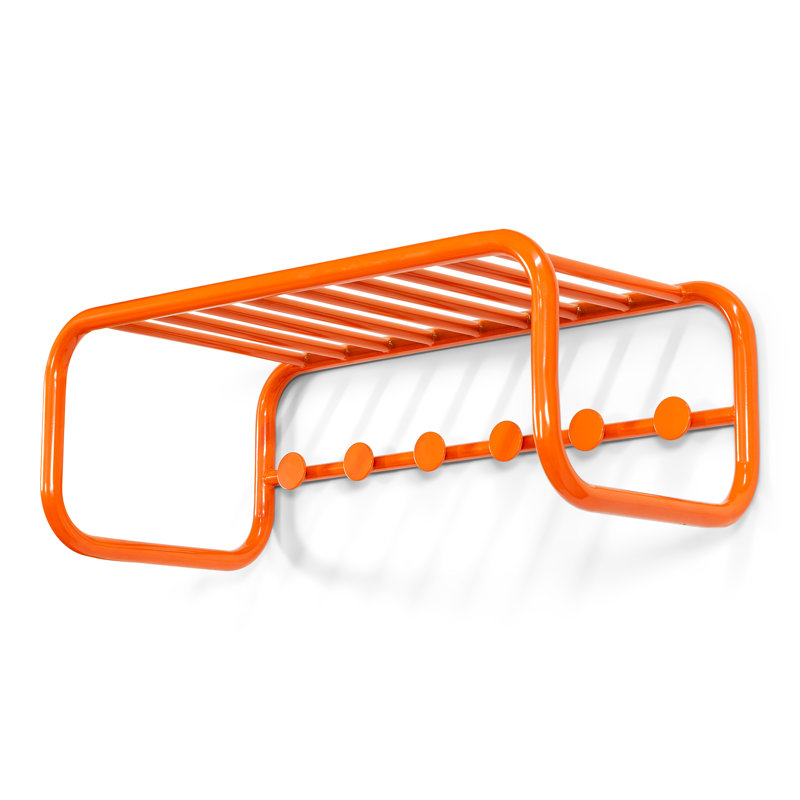 Retro Steel Wall 5 - Hook Coat Rack, Orange
