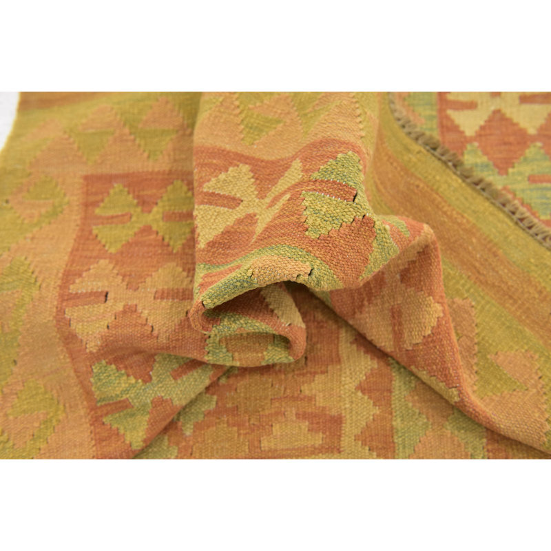 Elland One-of-a-Kind 3'2" X 5' New Age Wool Area Rug in Orange