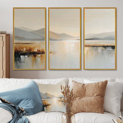 Ensemble de décorations murales brun et gris sur le lac Flathead - Montana