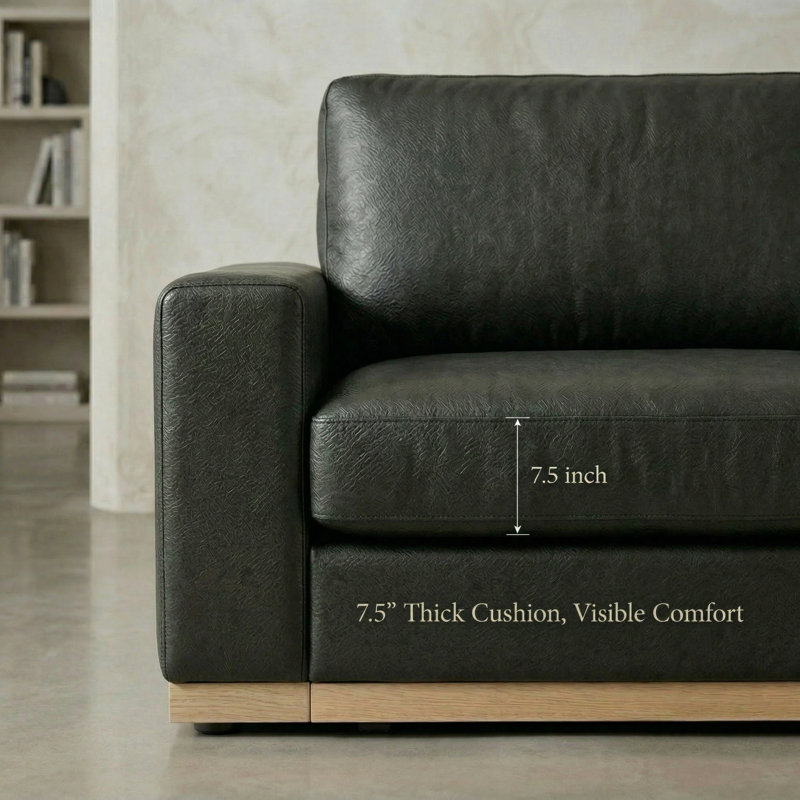86" Super Large Luxury Loveseat Sectional Modular Sofa, Deep Seat Comfty Cloud Couch, 2 Seat Couch, Solid Wood Leg, Black