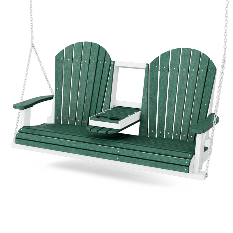 Balancelle 5 pi avec console Heritage, VERT GAZON / BLANC
