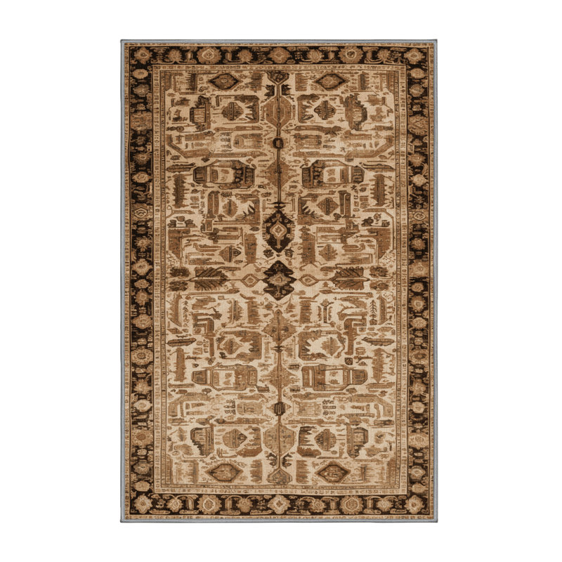 Tapis brun lavable à la machine, Rectangle 3 pi x 5 pi