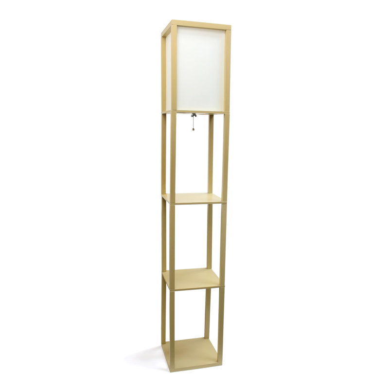 62.52'' Black Traditional Floor Lamp, Tan