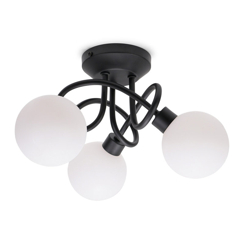 Cojocar Plastic Semi Flush Mount, Yes, Black
