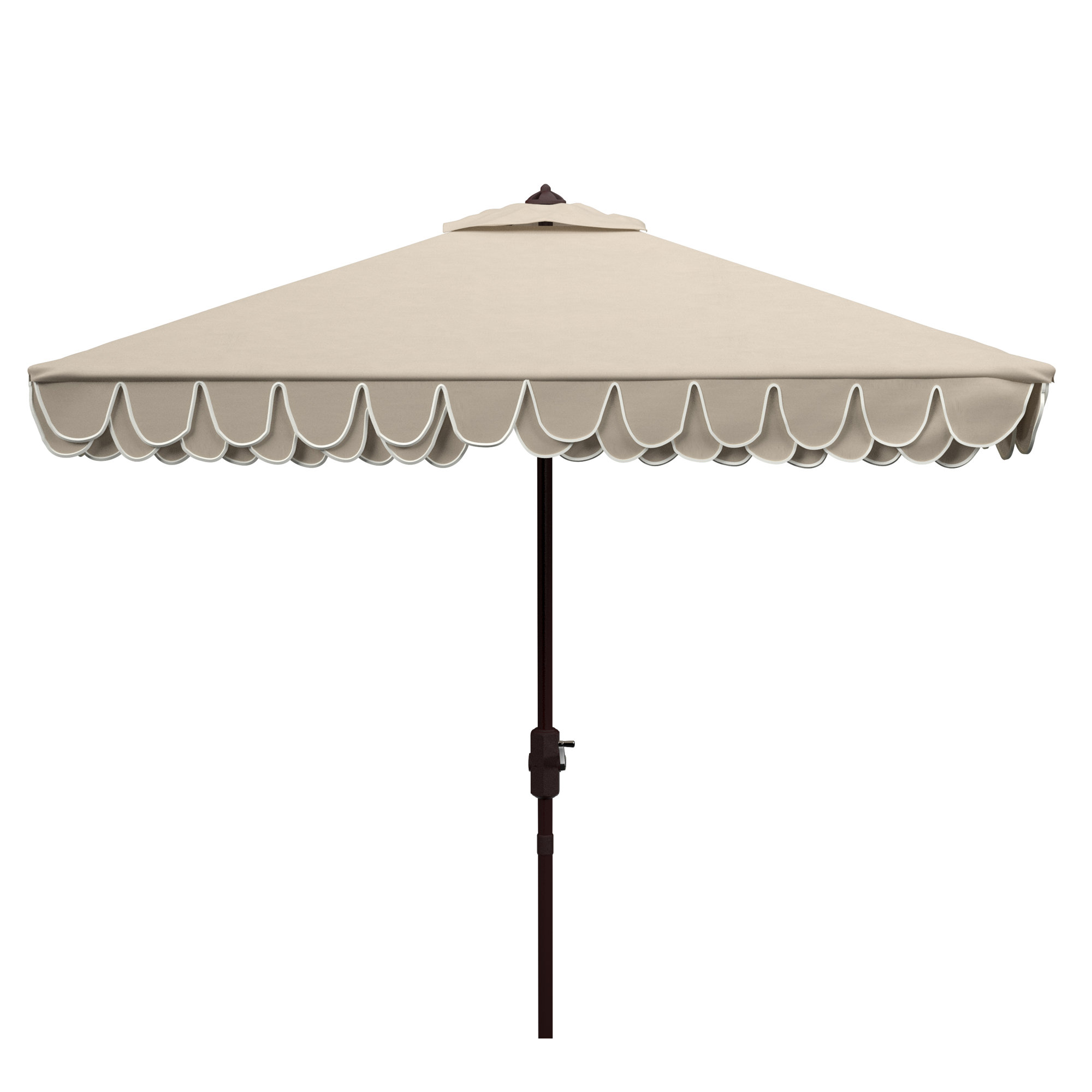 7.5' Square Market Umbrella, Beige/White