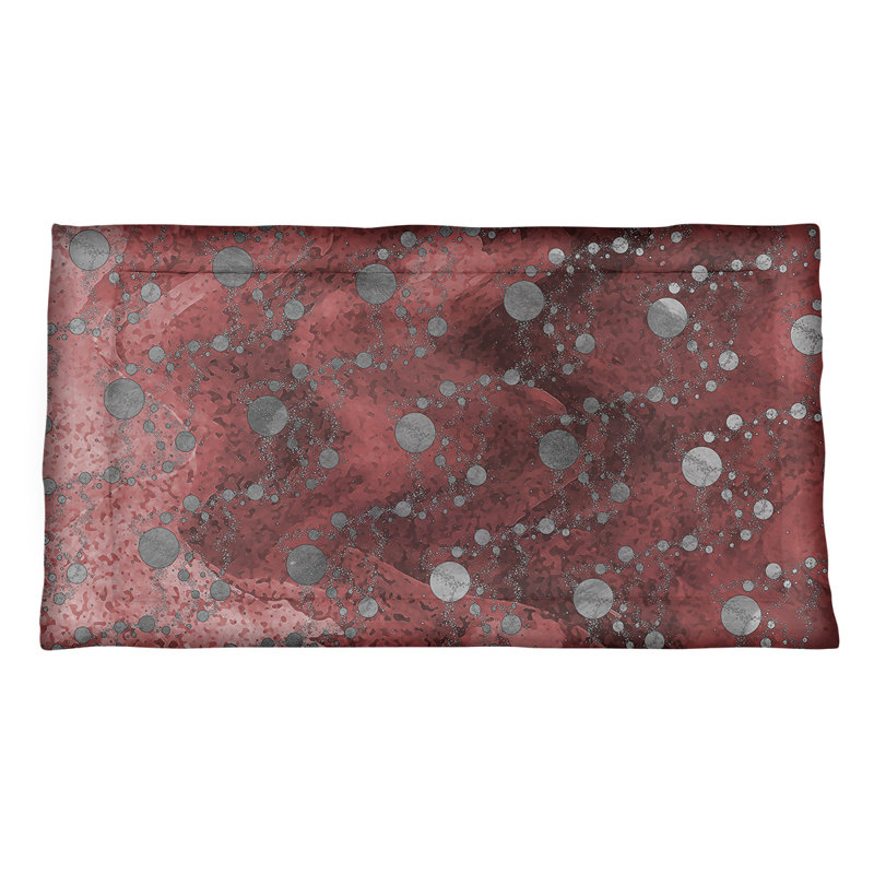 Taie décorative Katelyn Elizabeth Planets, Polyester, Simple standard, Rouge