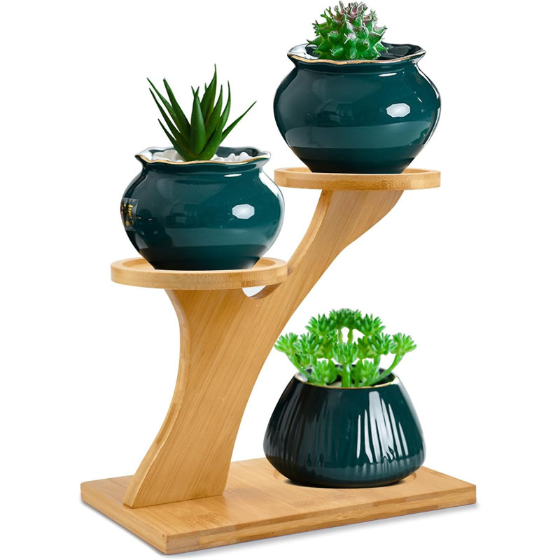 Foundry Select Bamboo Plant Stand ,3 Tiers Indoor Succulent 