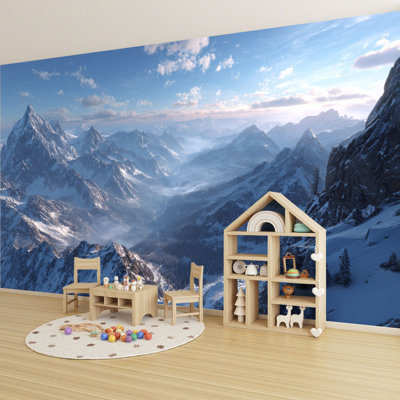 Papier peint adhésif mural Chamonix de H 69 po x l 96 po, adhésif mural amovible pour papier peint adhésif pour chambre à coucher, bureau à domicile