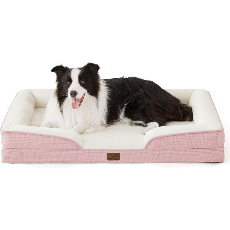 Lit orthopédique pour grands chiens - Grands canapés-lits pour chien lavables, Rose