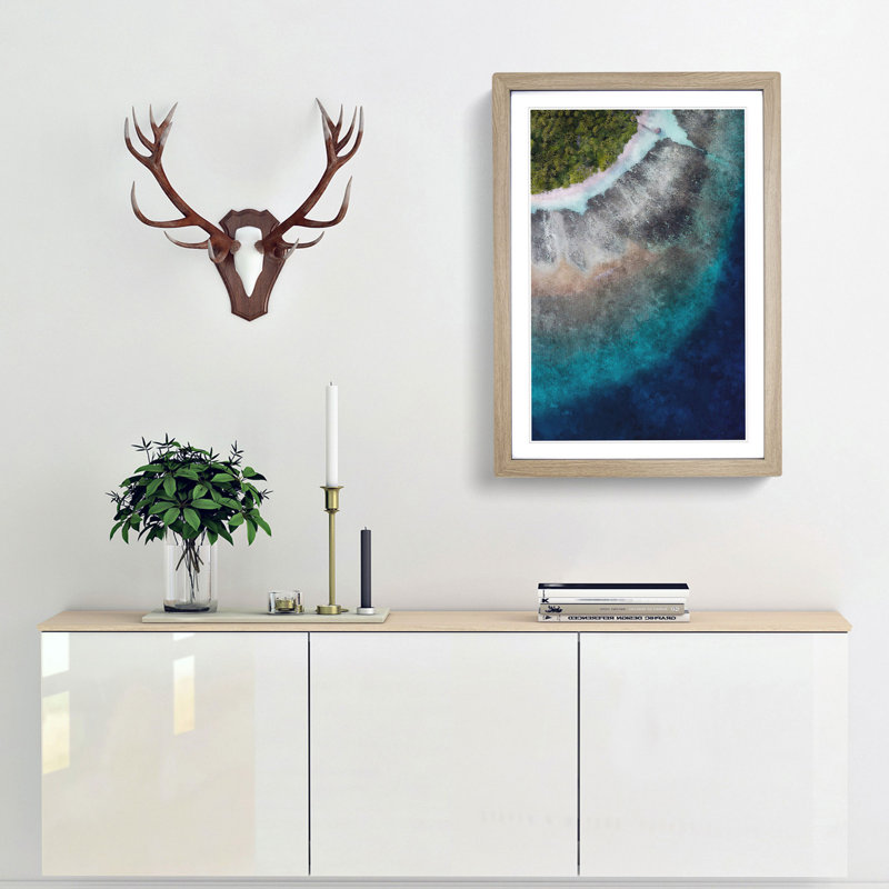 Adugovaa Magu in Kihaadhoo Maldives - Picture Frame Painting Print, 45cm H x 33cm W x 2cm D, Oak Framed