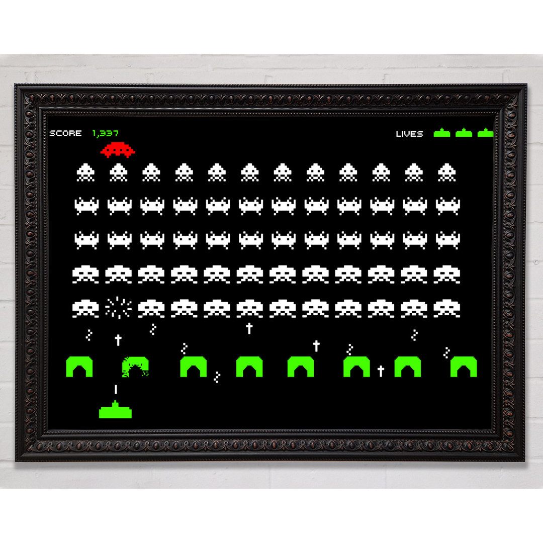 Space Invaders Gerahmter Druck