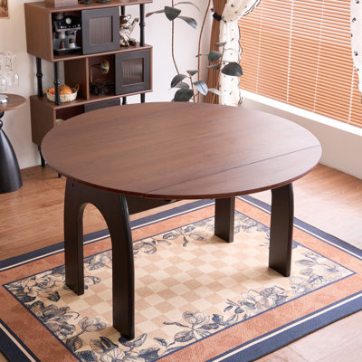 Table extensible de 120 cm (47,2 po), table de salle à manger ronde de style campagnard pour 4 à 6 personnes