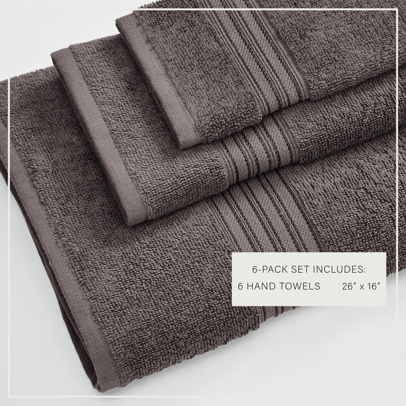 Essuie-mains 100% coton ultra doux à séchage rapide, Gris foncé