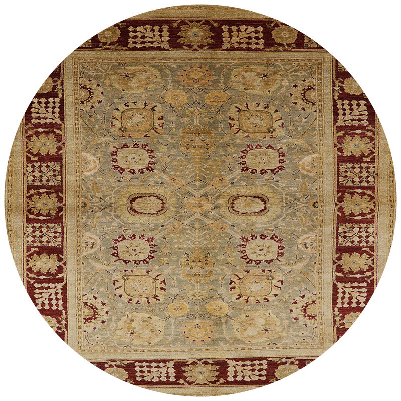 Tapis oriental gris / rouge Cliveden, Rond 4 pi