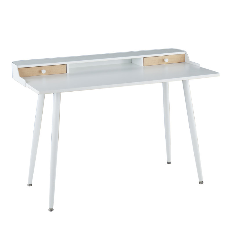Bureau Nicastro, Blanc / Naturel