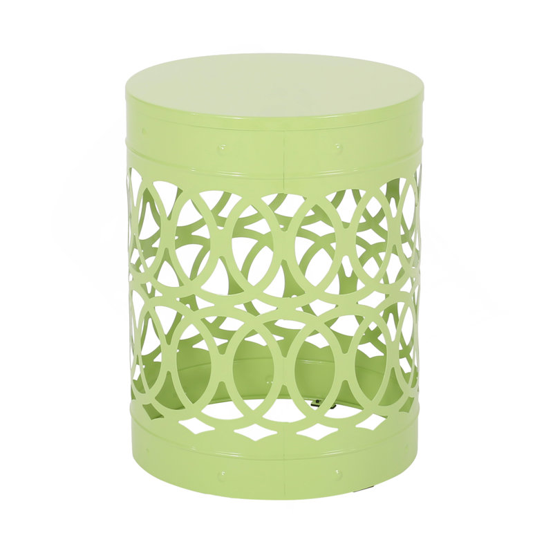 Outdoor Metal End Table -Large, Green, Green, Green