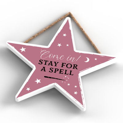 Witch Come In Wooden Star Plaque