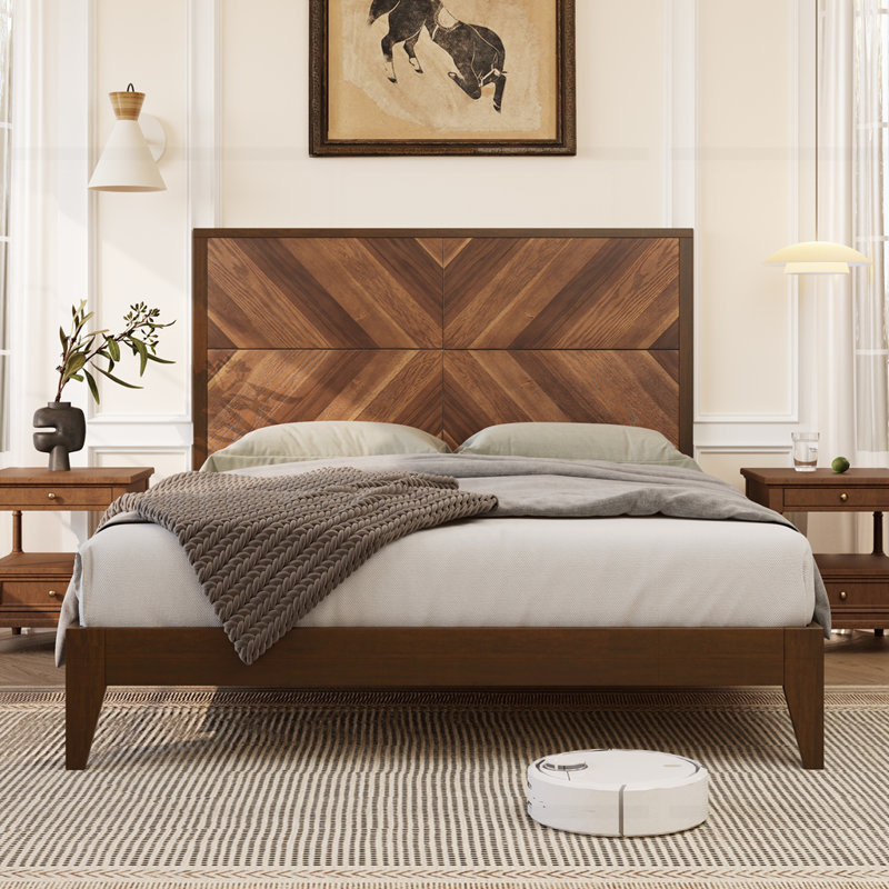 Lit plateforme de style moderne Mid-Century