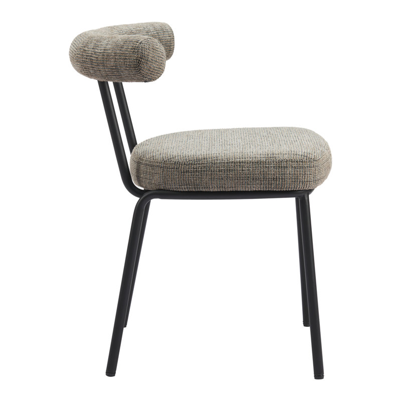 Chaise de salle à manger à dossier bas en polyester Kede