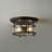 11.8" 2-Light Flush MountLighting, Matte Black, Clear Glass Shade