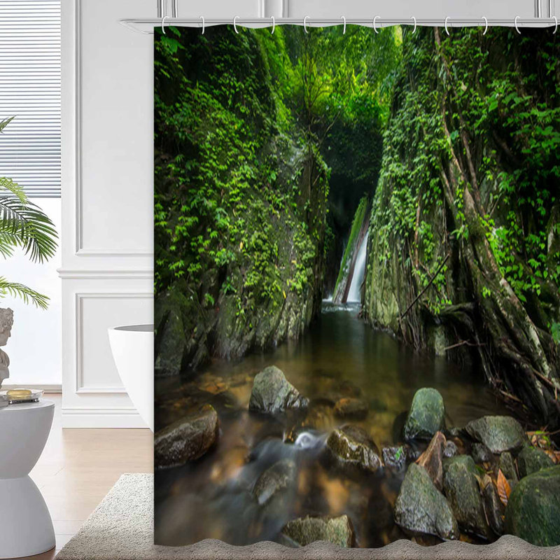 Rideau de douche à 12 crochets Rainforest, L 72 po x l 84 po