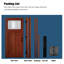 Porte extérieure en fibre de verre avec moulure de brique et de vinyle, porte d'entrée démontable, grain d'acajou teint et design artisanal-111076690