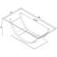 Table basse rectangulaire en U avec surface réfléchissante et conception ergonomique pour les espaces de vie primaires, 24 pouces de profondeur et de style incurvé dans un décor contemporain, hauteur de 18