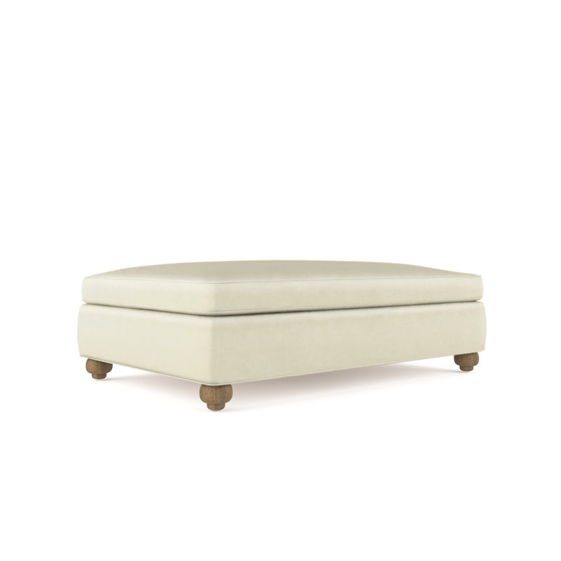 Leroy Ottoman, Weathered, Distressed Leather Chocolate