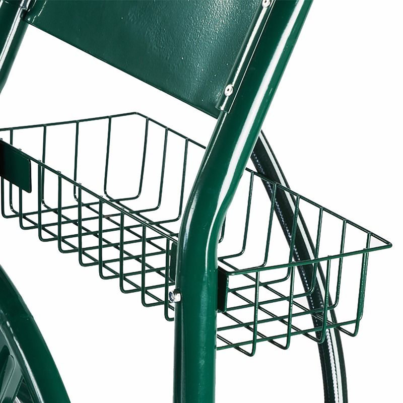 Chariot-enrouleur de jardin en métal, H 24 po x l 18 po x P 19 po