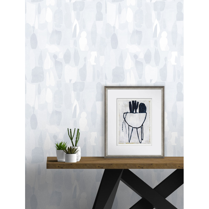 Rouleau de papier peint L 33 pi x l 20,5 po Gurminder Collage, Blanc