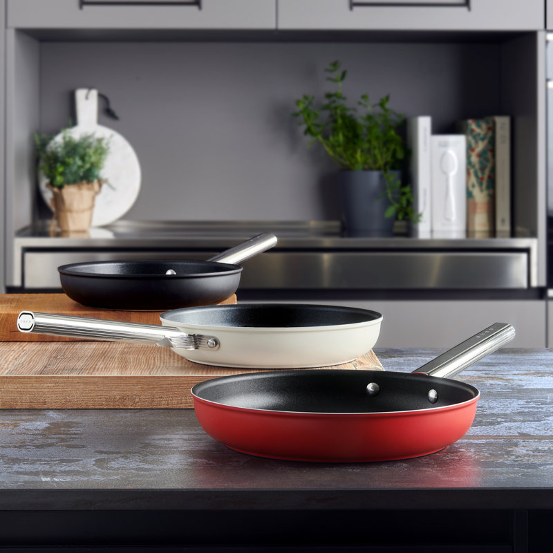 Smeg Non Stick Oven Safe Frying Pan, Red, 28 cm