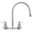 Whitehaus 9" Solid brass wall mount utility faucet with gooseneck swivel spout and lever handles