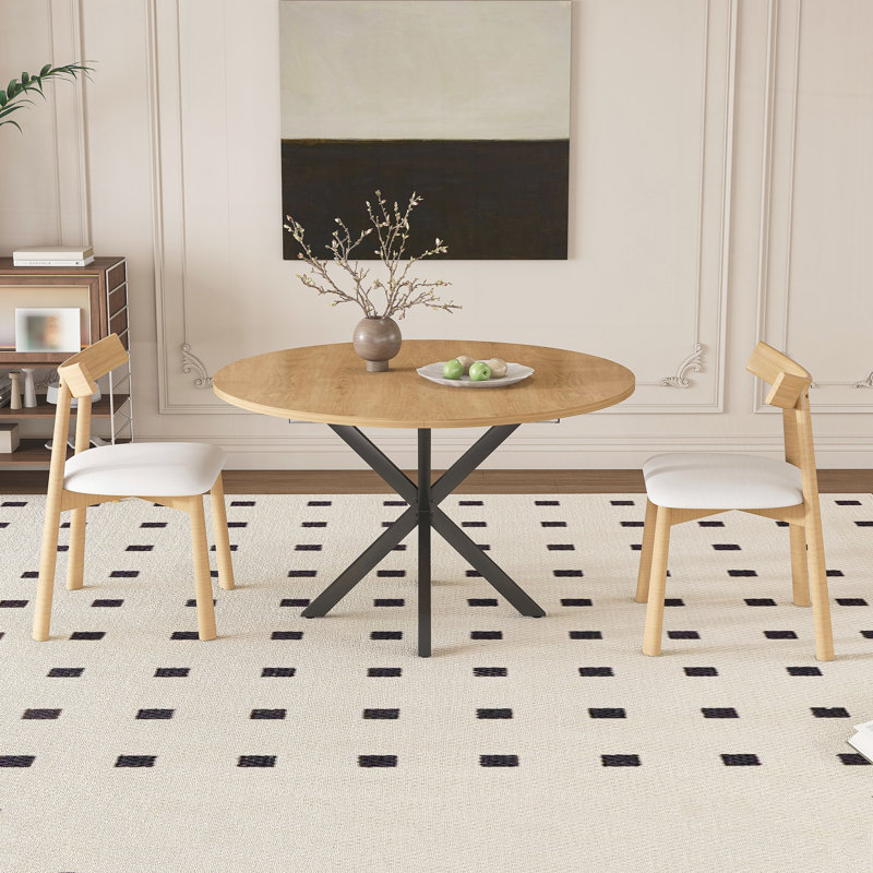 Ensemble de table de salle à manger extensible pour 2 à 6 personnes, 3 pièces: table, 2 chaises